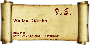 Vértes Sándor névjegykártya