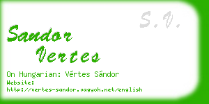 sandor vertes business card